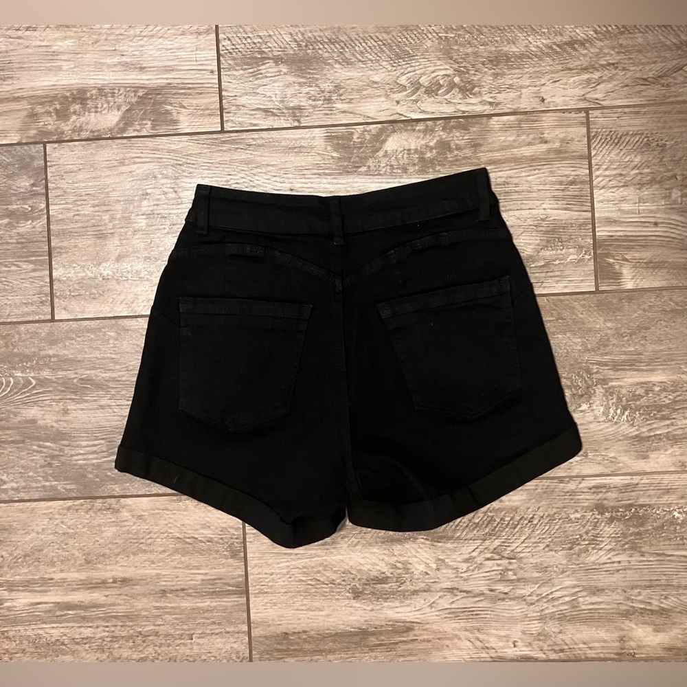 Classic Black Women's Denim Shorts - Picture 2 of 2